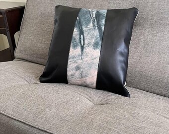 Full Grain Leather Throw Pillow: Western Home Decor, Handcrafted in USA