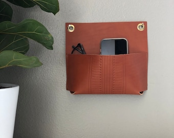 Leather Key Keeper / Leather Phone Pocket / Full Grain Leather Organizer