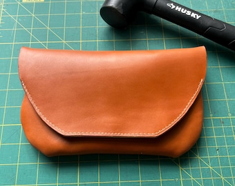 Tan Leather Clutch Purse Full Grain Leather Bag