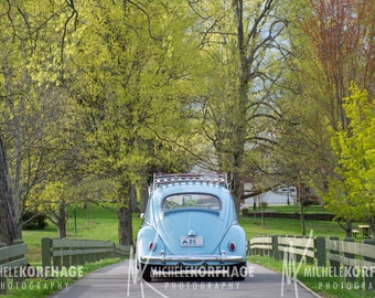 Volkswagen / 1959 VW Beetle Fine Art Photograph / Print / Photography / Kentucky / Historic / Home Decor / Wall Art / Buggy / Blue / Car