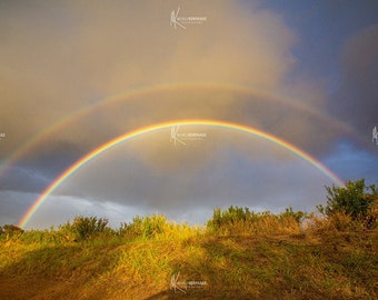 Double Rainbow Photo / Rainbow / Hawaii / Maui / Makawao / Pacific / Surf / Home Decor / Man Cave / Women Cave / Waves / Shaka / Surfer