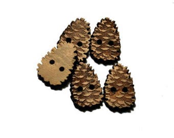 Pine Cone Buttons.  6 buttons