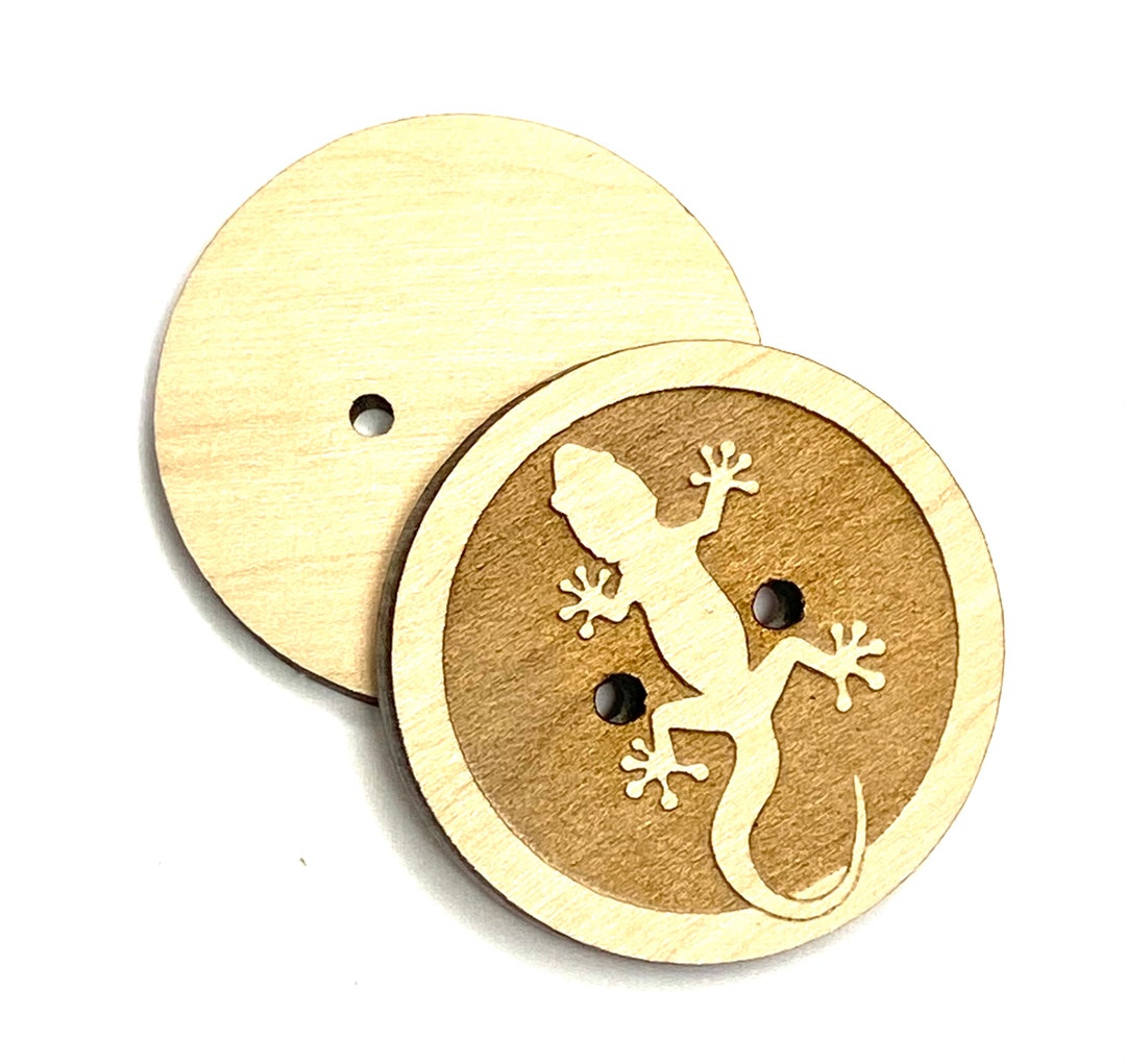 Gecko, Maple Wood Button, 1.5” Button Package of 5 - Etsy