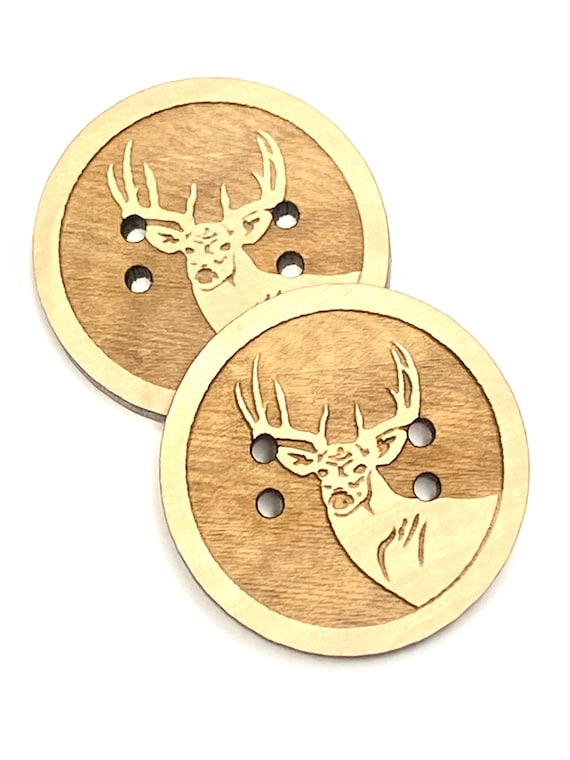 Deer Button Wildlife Package of 5 Etsy