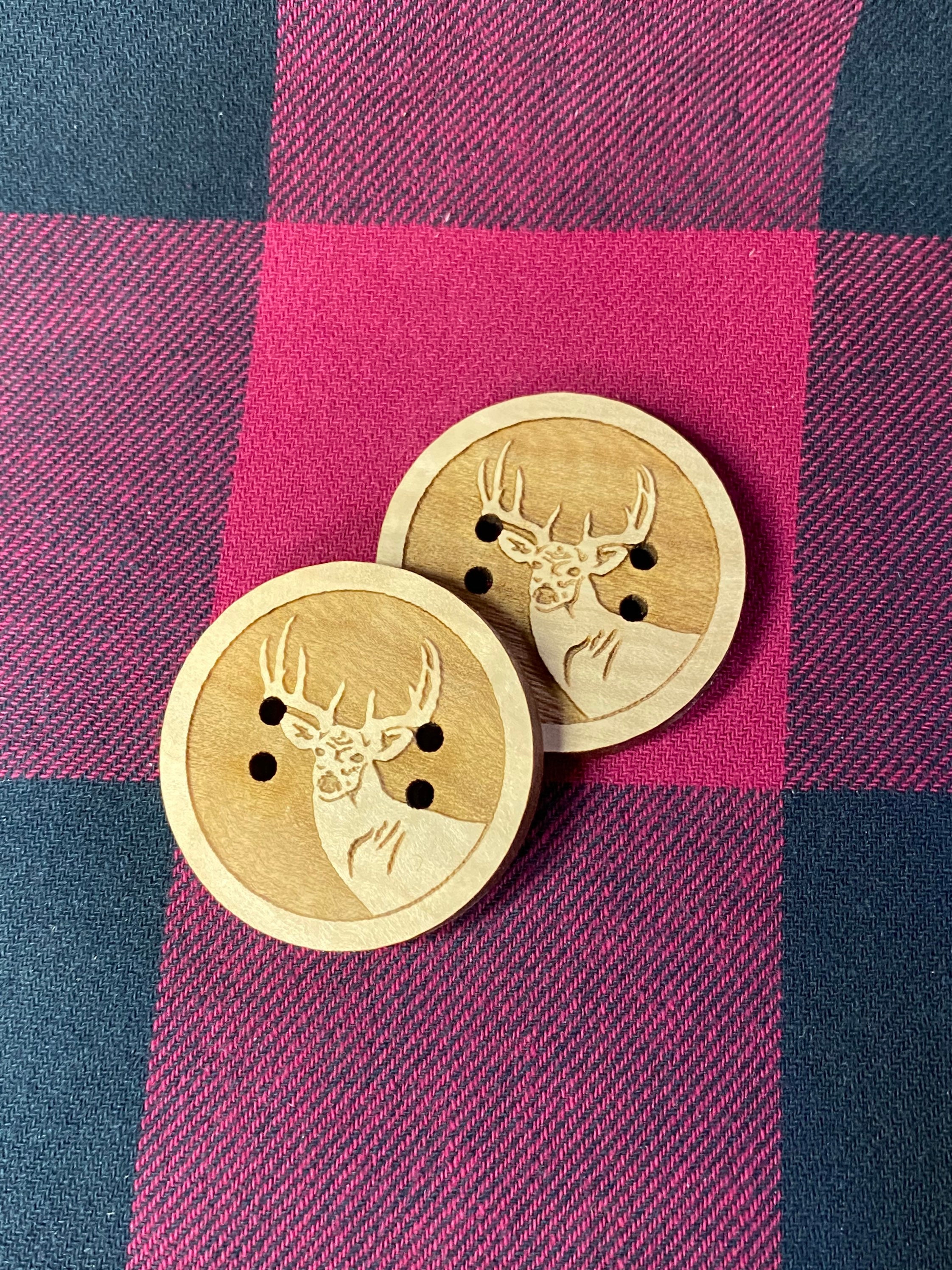 Deer Button Wildlife Package of 5 Etsy