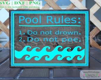 Pool Rules Sign Png Digital Download - Etsy