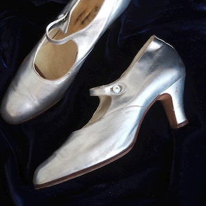 Silver Moonlight 1920s Heels Flapper Fashion Shoes luxurious