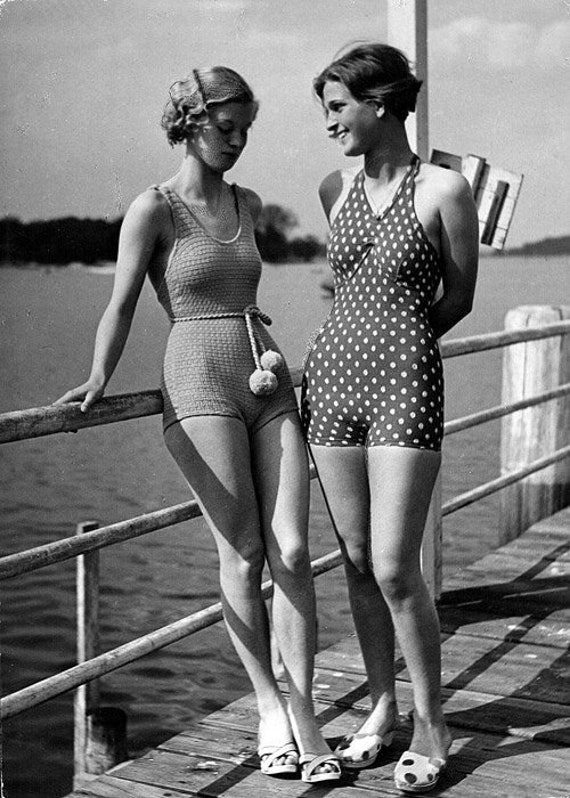 DEADSTOCK 1930s Pure Wool Swimsuit | Original Tag… - image 10
