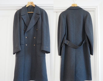 Luxurious Double Breasted Overcoat | 1940s to 1950s | Highest Quality "Original Feller" Blue Pure Wool | Rare Mint Condition | Chest 45"