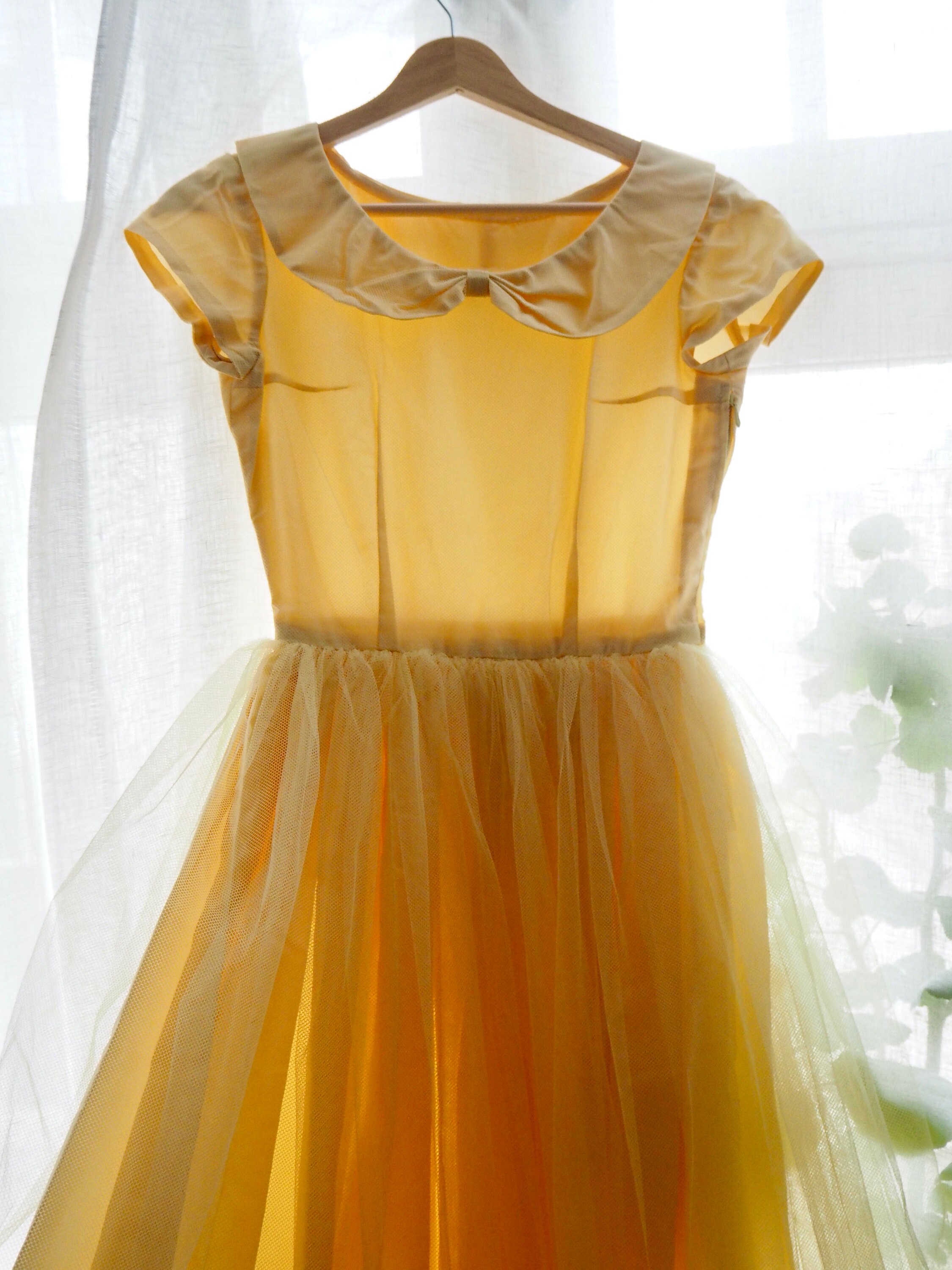 mustard yellow tulle dress YELLOW TULLE MAXI DRESS