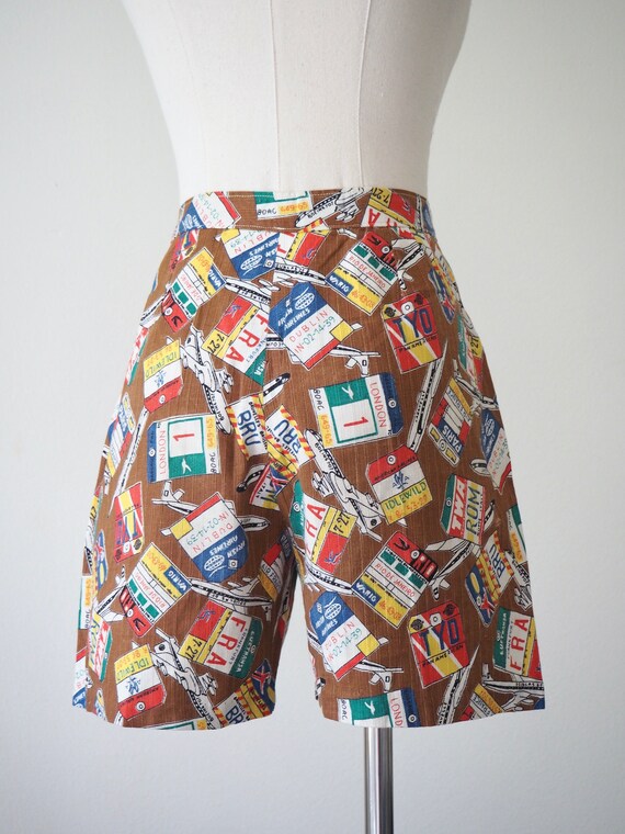 Travel Print AIRPLANES + Tickets | 1950s Shorts w… - image 3