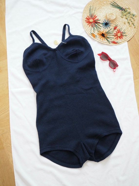 DEADSTOCK 1930s Pure Wool Swimsuit | Original Tag… - image 6