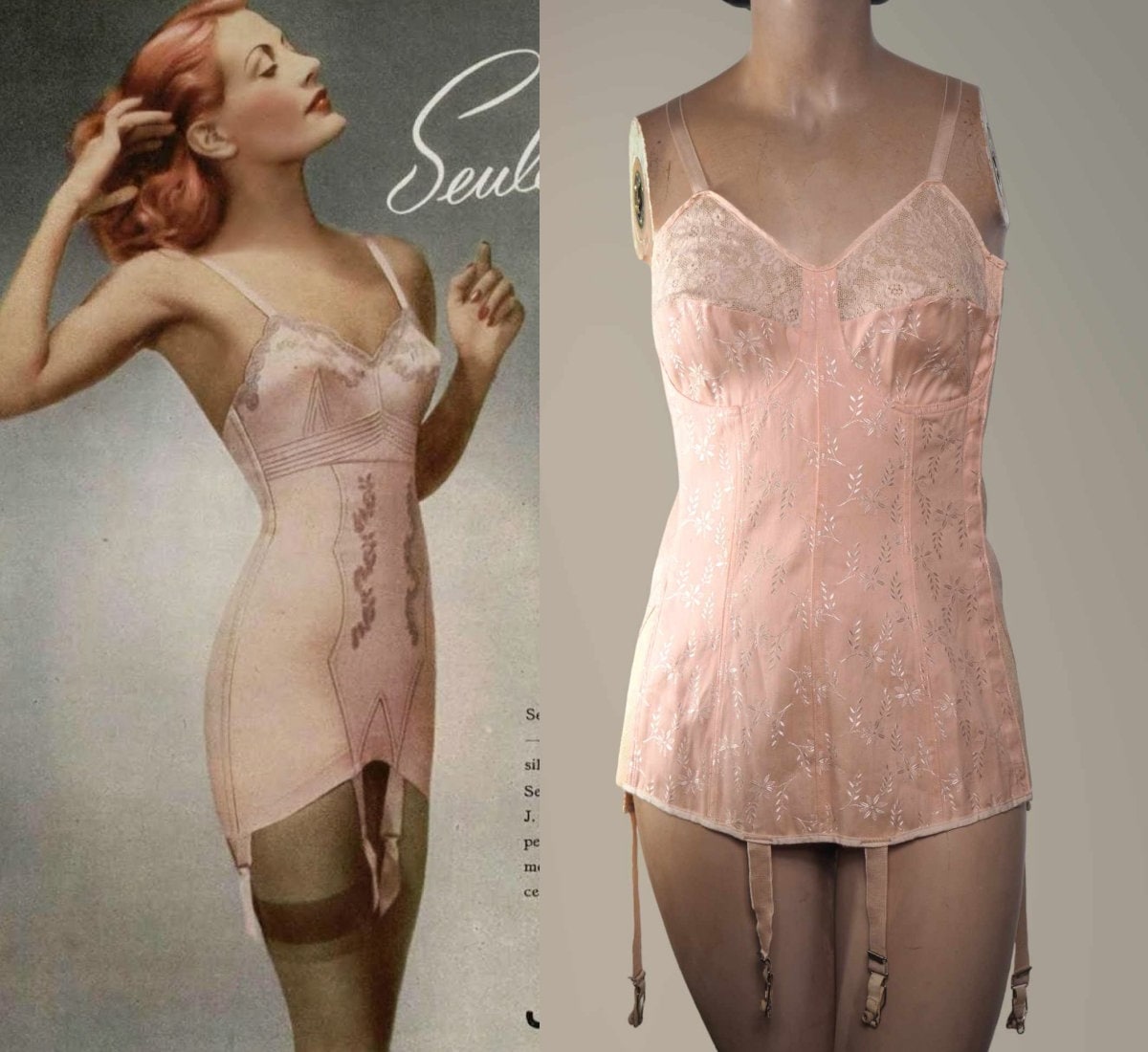 1950s GIRDLE S 27-28 DEADSTOCK BOX BIFLEX OBG CORSET SHAPEWEAR