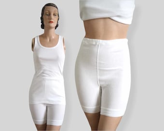 Ribbed Cotton 1940s Lingerie Set | Tank Top & Shorts Underwear | Made by MAB Malmö | Different Sizes