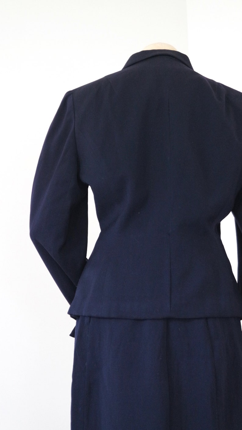 1940s Gabardine Skirt Suit with Swing Jacket