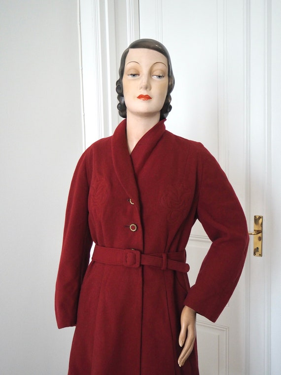 Rare 1940s Winter Princess Coat | Trapunto Quilti… - image 5