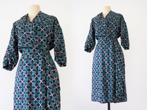 Wrap Front 1940s Silky Elegant Dress | Incredibly