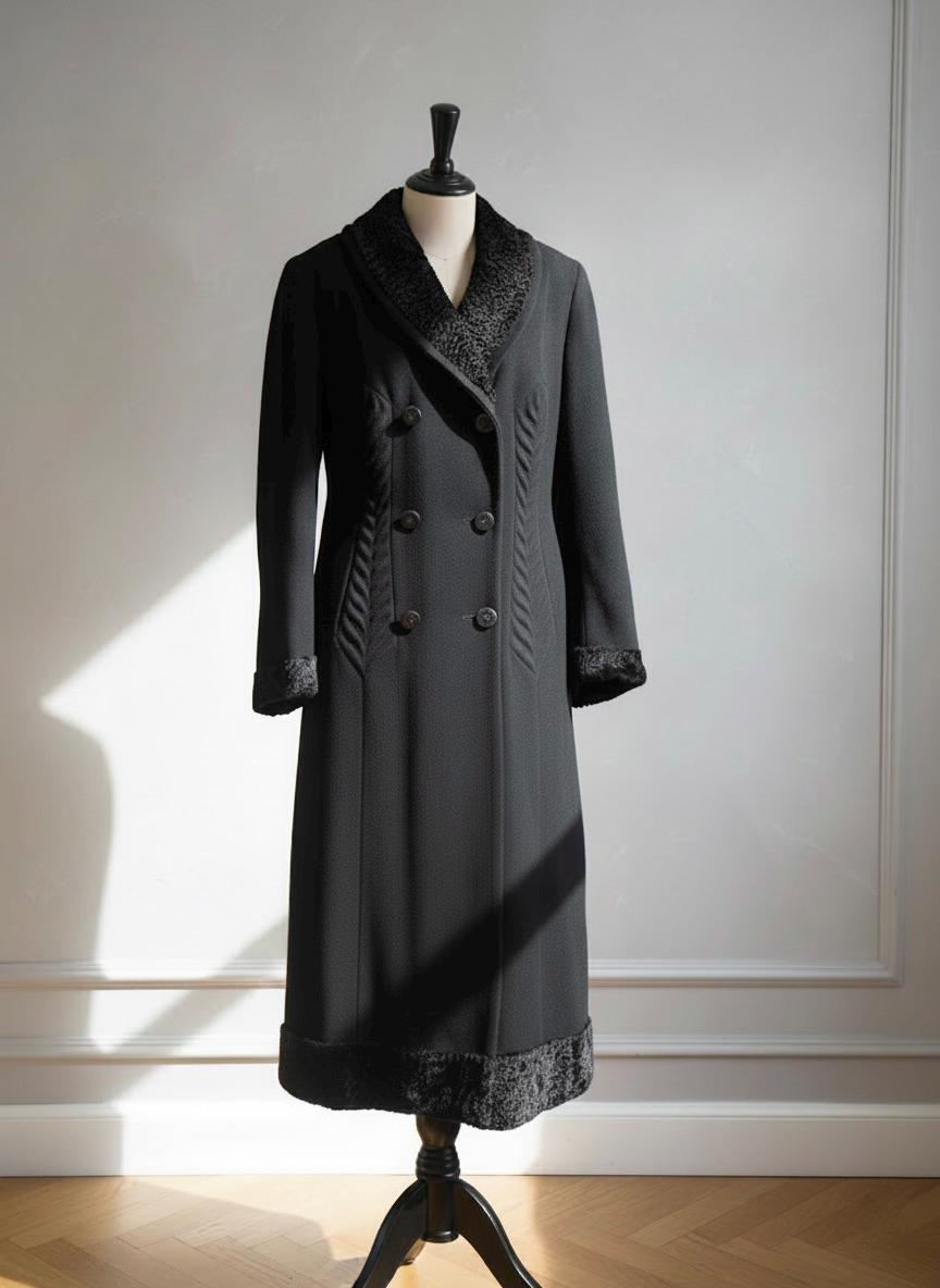 PRINCESS PRINCESS スタジャン Iconic 1940s Princess Coat | Trapunto Quilting + Astrakhan Collar