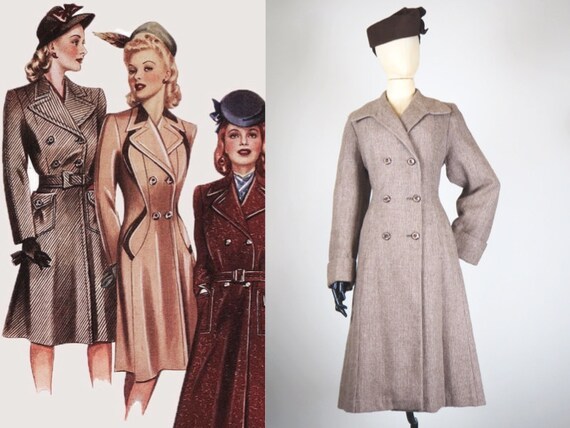 Double Breasted Utility 1940s Plaid Brown Tweed Co