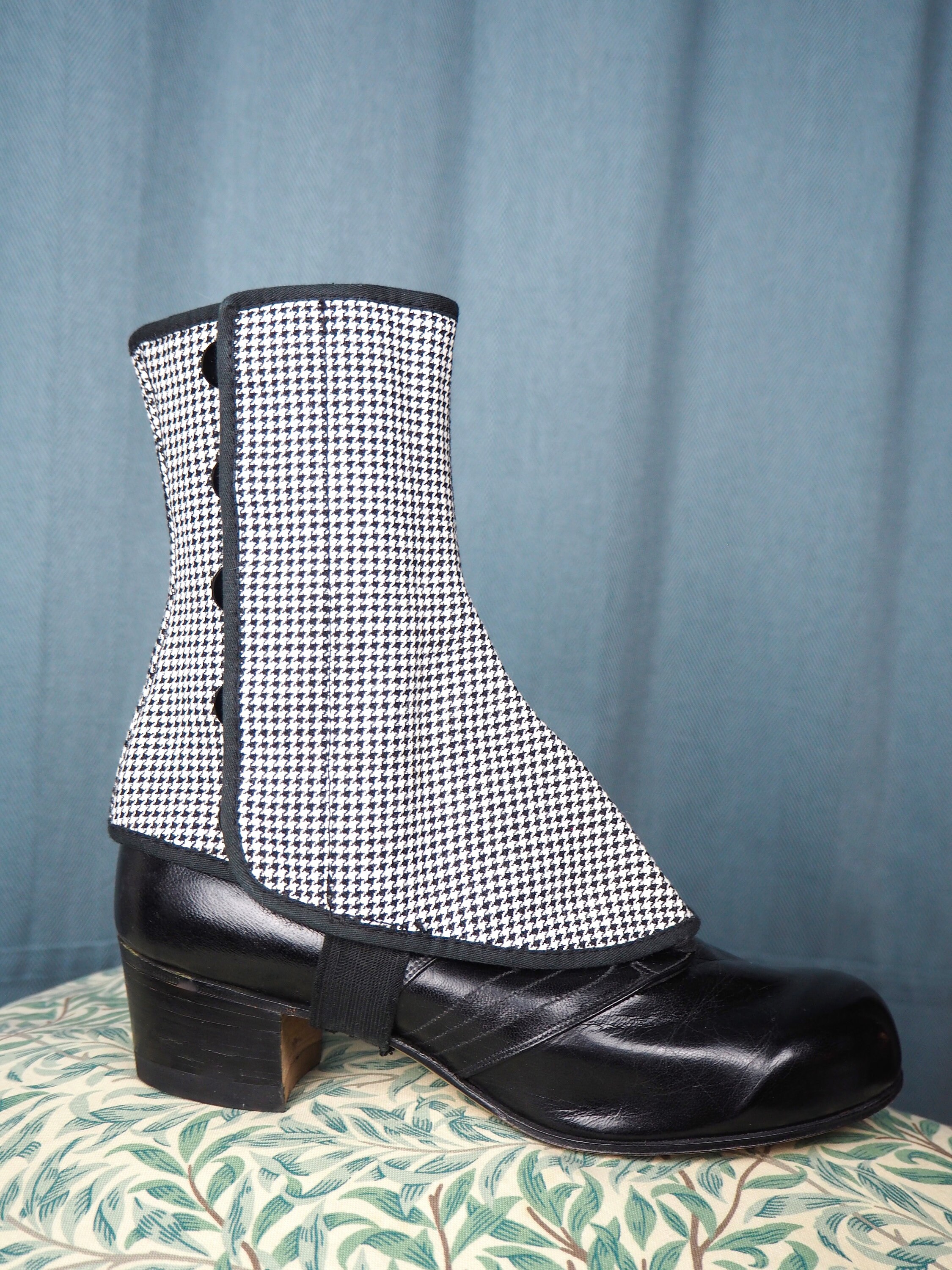 black and white spats shoes