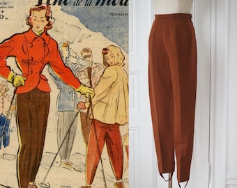 DEADSTOCK Brown Ski Pants | Classic Alpine Vintage Sportswear | About XS / S Adjustable Waist