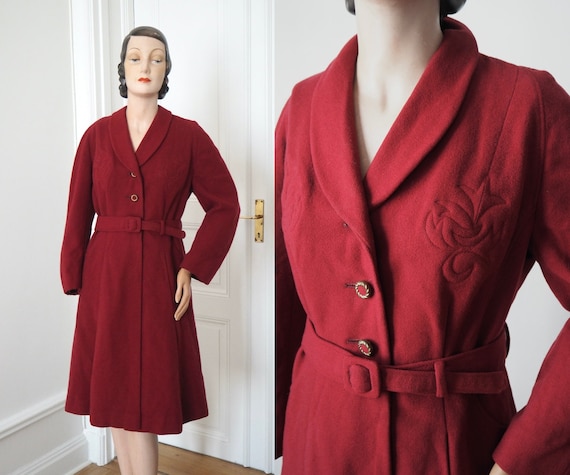 Rare 1940s Winter Princess Coat | Trapunto Quilti… - image 1