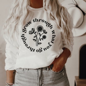 Grow Through What You Go Through Svg Quote SVG Floral SVG - Etsy