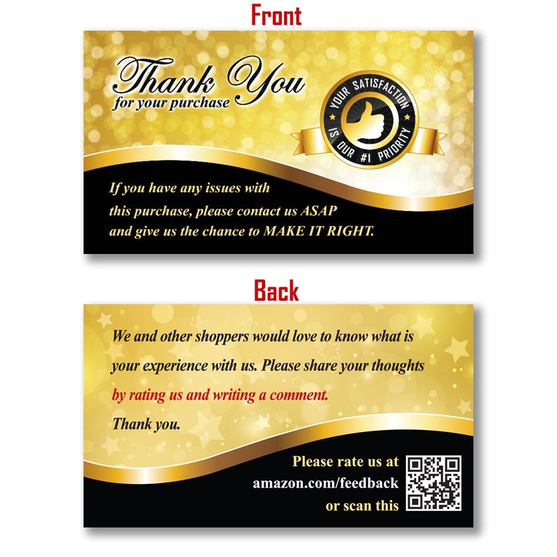 200 Amazon Thank You for Your Purchase Cards Stickers Etsy