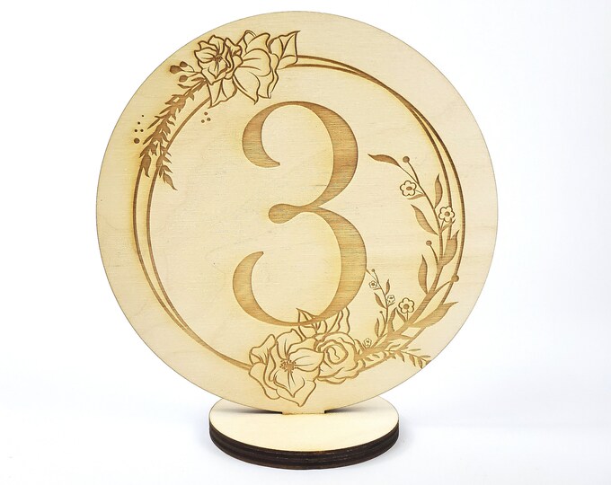 Floral Table Numbers Wedding Flowers