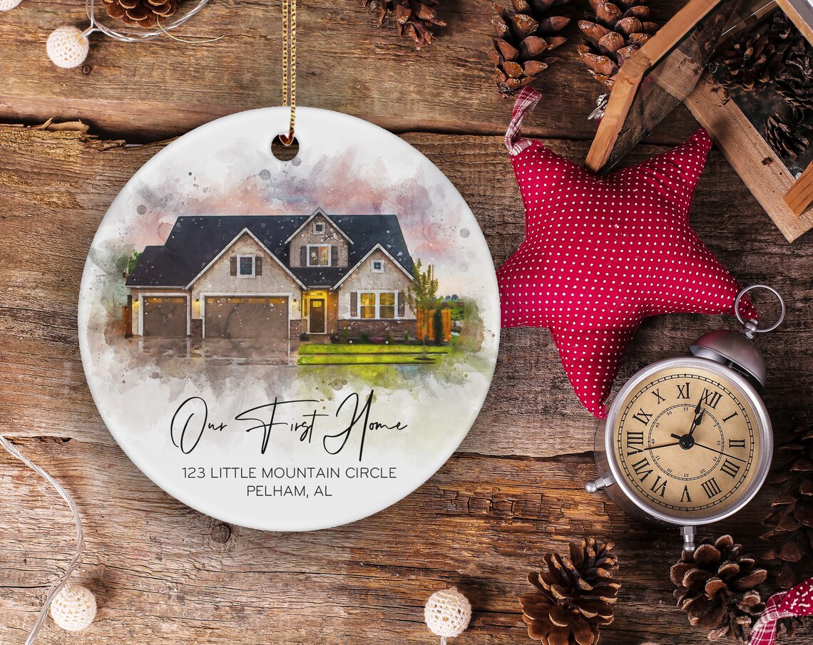 Personalize Christmas Ornament Custom House Ornament House Etsy