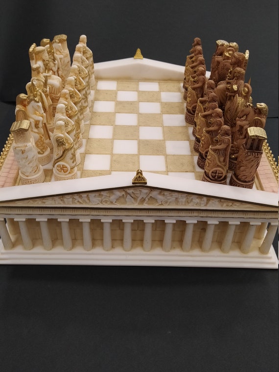 Tablero de ajedrez Juego de alabastro Parthenon Temático 35X35 - Etsy España