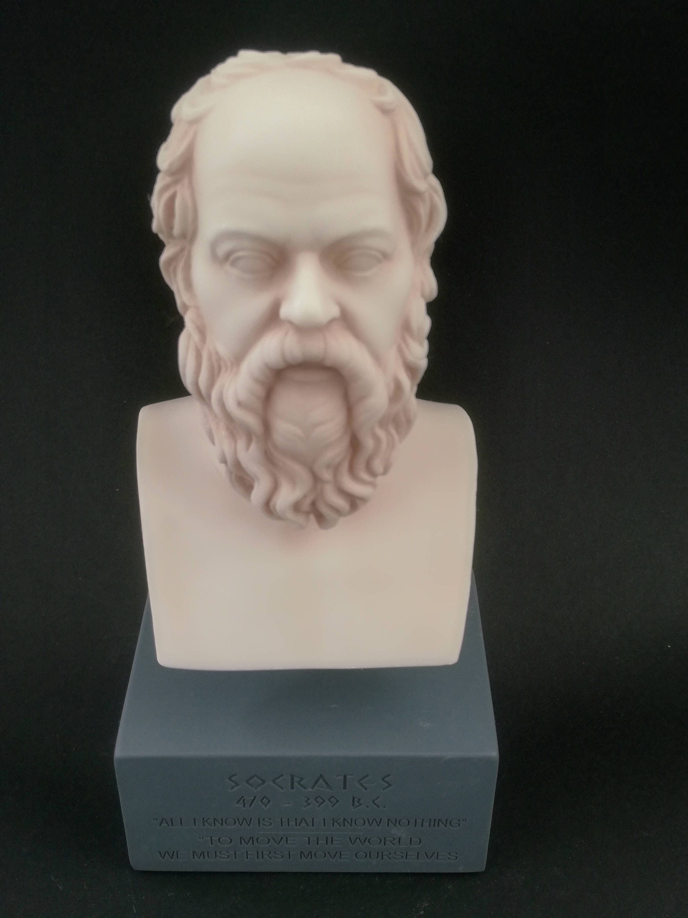 Socrates Bust Sculpture Ancient Greek Philosopher Handmade Alabaster Figurine Statue 18cm