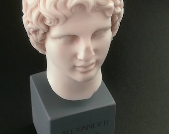 Alexander of Macedon Statue Handmade Alabaster | Ancient Greek Art Sculpture | Classical Home Decor Gift