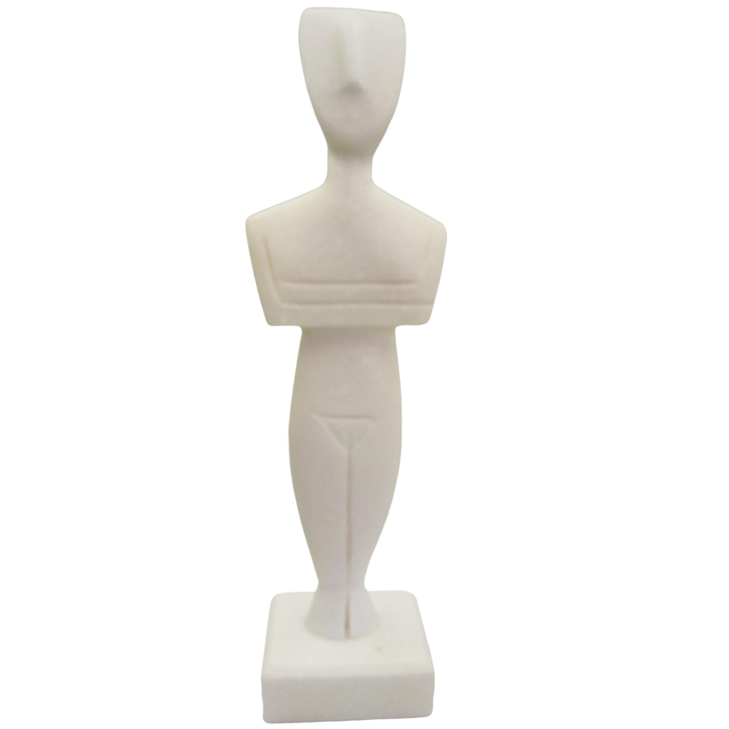 Cycladic Art Real Marble Female  figurine of the 'Folded arm' type  Greek Art Features 7,87in