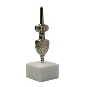 Cycladic Bronze Figure: Handmade Greek Violin Idol Museum Reproduction