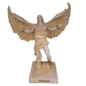 Handcrafted Alabaster Icarus Statue: Greek Mythology Home Decor