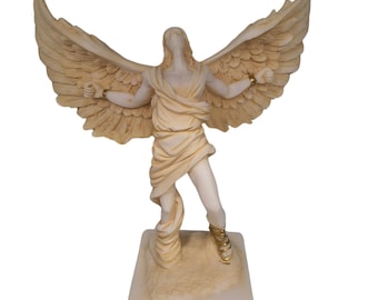 Handcrafted Alabaster Icarus Statue: Greek Mythology Home Decor