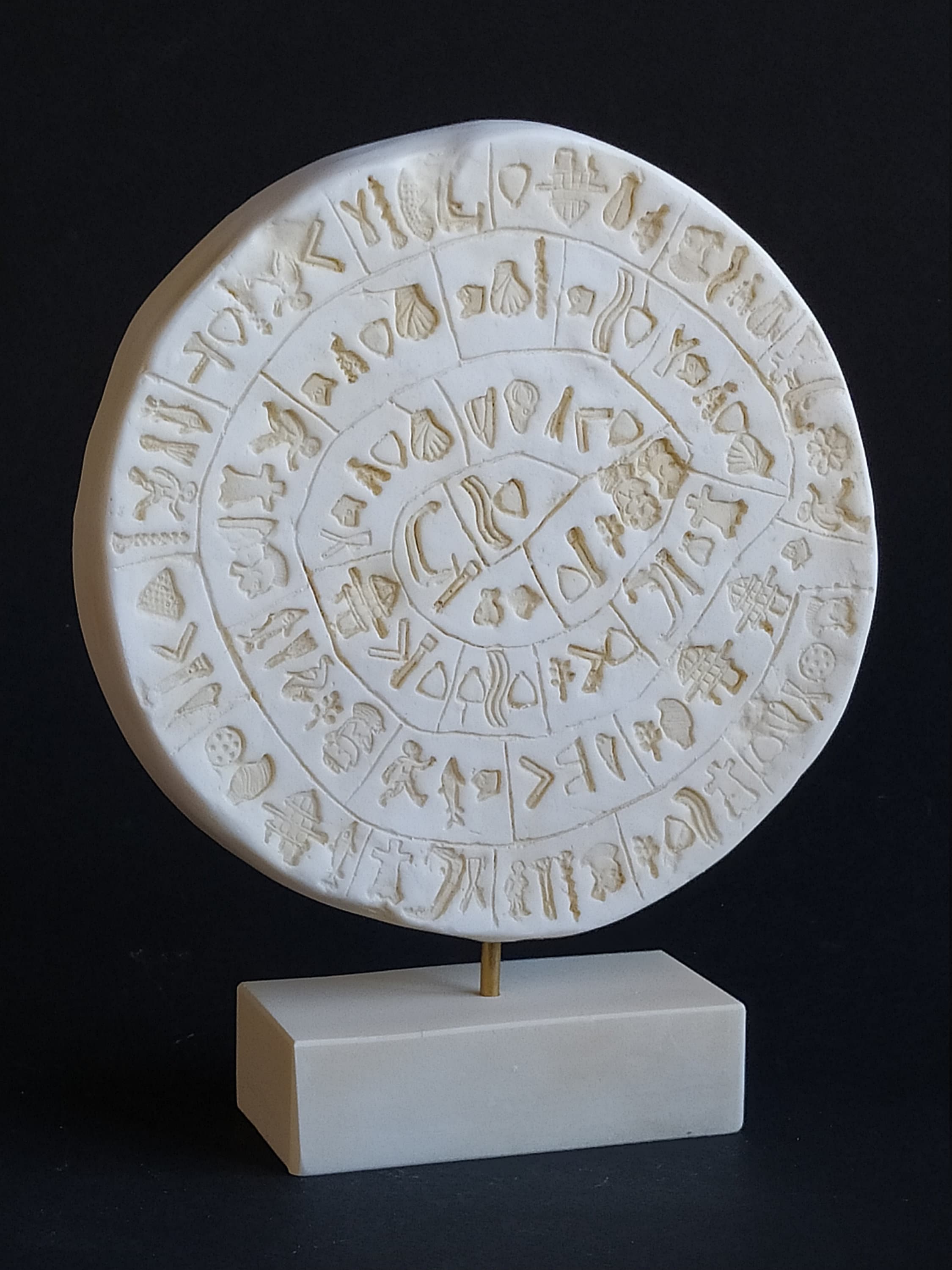 BeautifulGreekStatues Disque De Phaistos - Réplique Céramique 15x11 Cm - Art Minoen Grec Fait Main