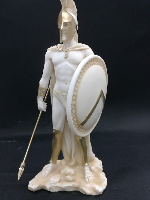 Leonidas Spartan Archaic Greek Statue Alabaster Handmade Etsy