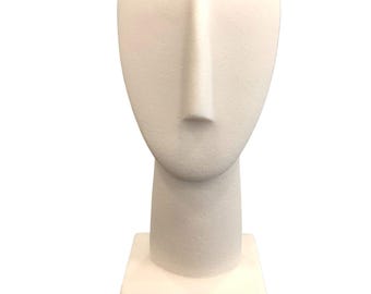 Cycladic Head of figurine of the Spedos Variety Copy 17cm - 6,5in Handmade Alabaster White