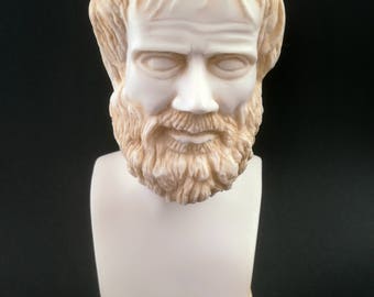 Aristotle Greek Philosopher Scientist Alabaster Bust Head Statue Sculpture 7.5''