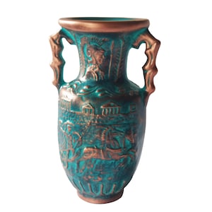 Greek Ancient Pottery Amphora 17cm Theme Arma Chariot