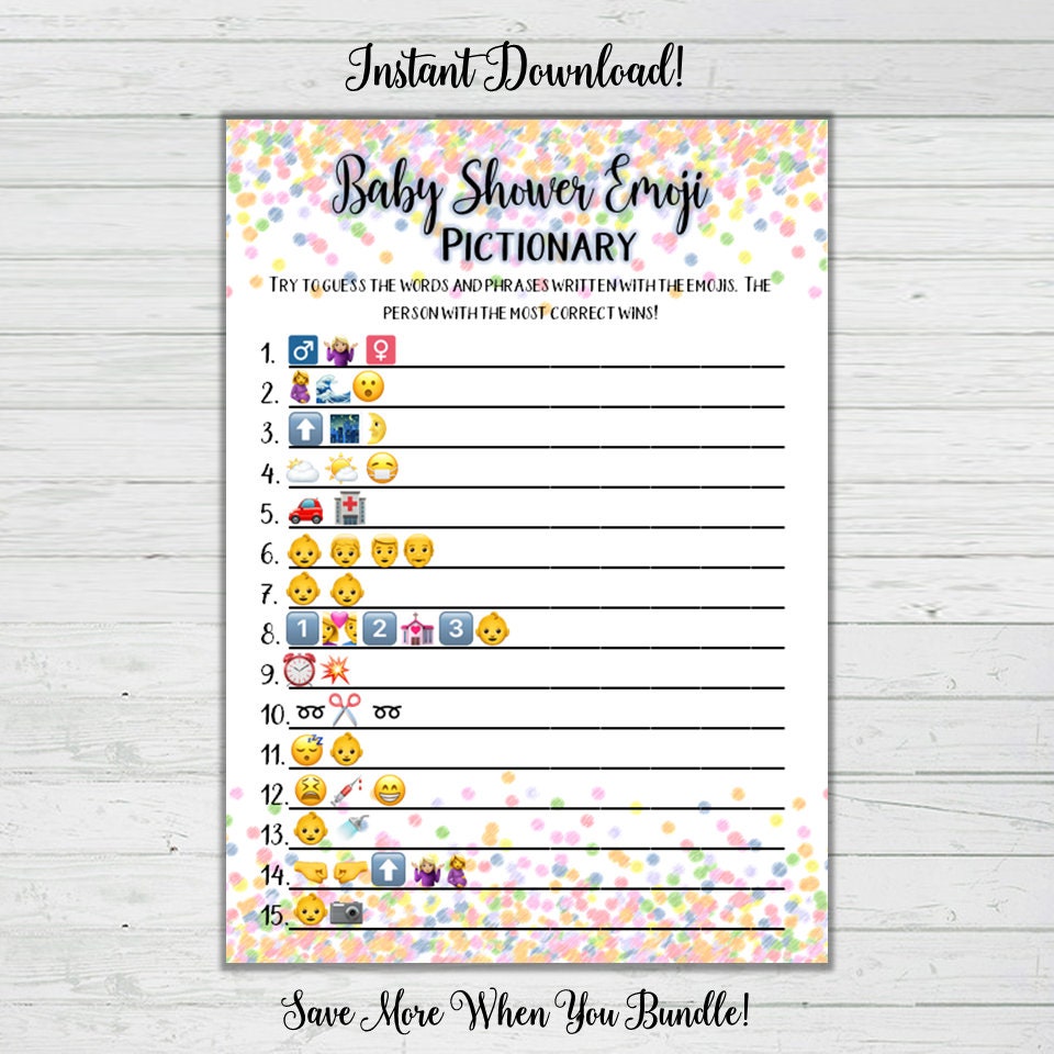 Baby Shower 8 Game Bundle Answer Keys Rainbow Confetti Etsy