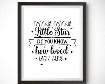 Printable Wall Art - Twinkle Twinkle Nursery Prints Home Decor Instant Download