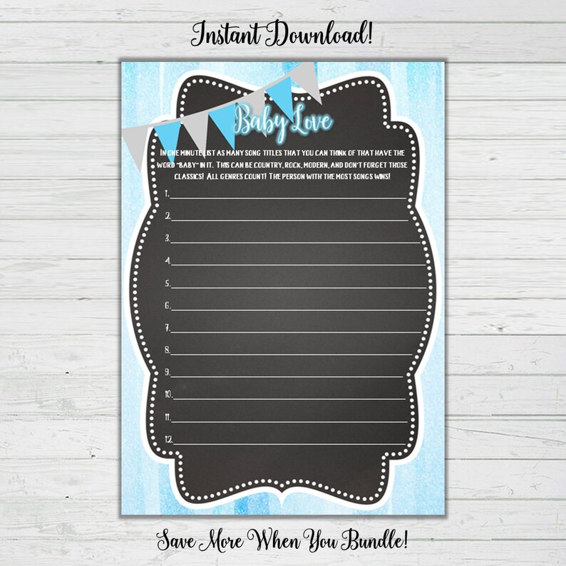 Baby Shower Boy 9 Game Bundle Answer Keys Baby Shower Game Etsy