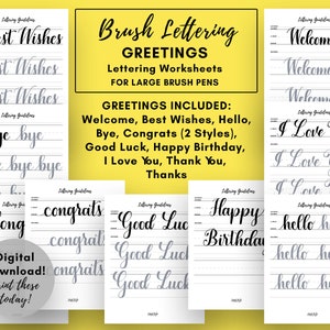 Calligraphy Worksheets Greetings - Calligraphy Practice Sheets - Calligraphy Work Sheets