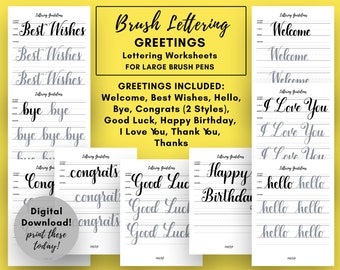 Calligraphy Worksheets Greetings - Calligraphy Practice Sheets - Calligraphy Work Sheets