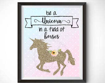 Printable Wall Art - Unicorn Magical Motivational Home Decor Instant Download Digital Print