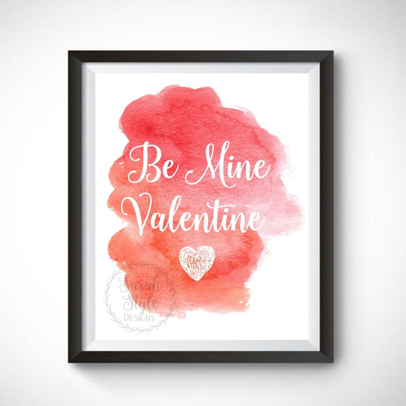 Valentines Day Wall Art Printable Digital Download Heart Home Etsy