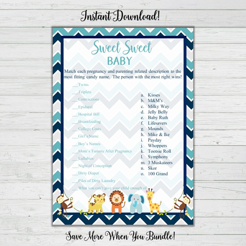 Baby Shower 9 Game Bundle Answer Keys Baby Shower Game Set Etsy
